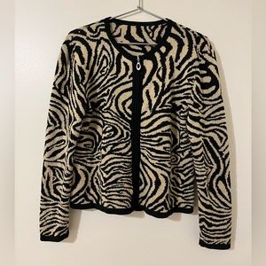 Zebra Swirl Knit Zipup